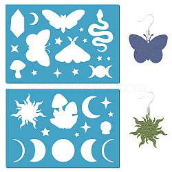 Acrylic Earring Handwork Template, Card Leather Cutting Stencils, Deep Sky Blue, Butterfly Pattern, 130x90x2mm, 2pcs/set(DIY-WH0359-025)
