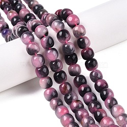 Dyed Natural White Jade Beads Strands, Two Tone, Barrel Beads, Pearl Pink, 10x8.5~9mm, Hole: 1mm, about 43~45pcs/strand, 14.76~15.6''(37.5~39cm)(G-T138-D01)