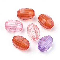 Transparent Acrylic Beads, Oval, Mixed Color, 10x6.5mm, Hole: 2mm, about 2170pcs/500g(MACR-S296-53)