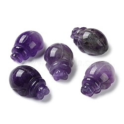 Natural Amethyst  Carved Healing Figurines, Reiki Energy Stone Display Decorations, Ladybug, 25~25.5x17~17.5x11~12mm(G-B062-02C)