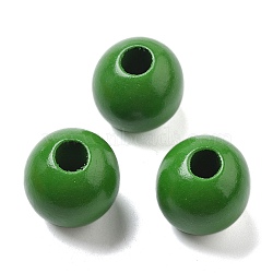 Schima Wood Beads, Round, Large Hole Beads, Green, 28x26mm, Hole: 8.5mm(WOOD-G023-20C)