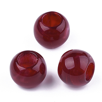 Acrylic Beads, Imitation Gemstone Style, Rondelle, Dark Red, 11.5x9.5mm, Hole: 5.5mm, about 760pcs/500g