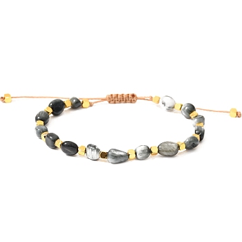 Natural Eagle Eye Stone Braided Bead Bracelets, 6-1/4~10-5/8 inch(16~25cm)