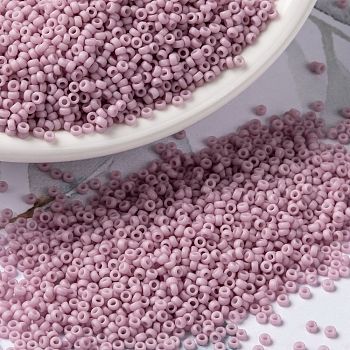 MIYUKI Round Rocailles Beads, Japanese Seed Beads, 15/0, (RR2024) Matte Opaque Dusty Orchid, 1.5mm, Hole: 0.7mm, about 5555pcs/bottle, 10g/bottle