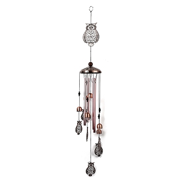 Iron Wind Chimes, Pendant Decorations, with Bell Charms, Owl, 830~1050mm