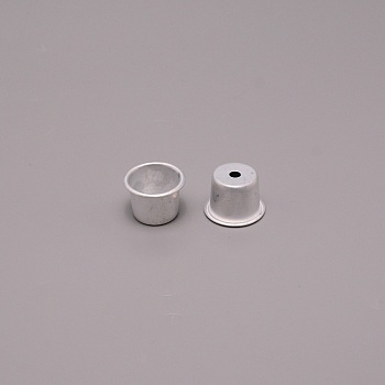 Aluminum Candle Cup, for Jar Candle Accessories, Hat Shape, Platinum, 2.7x1.9cm, Hole: 5mm, Inner Diameter: 2.1cm