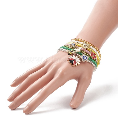 Ensemble de bracelets extensibles en perles de verre 7pcs 7 styles(BJEW-JB09001)-5