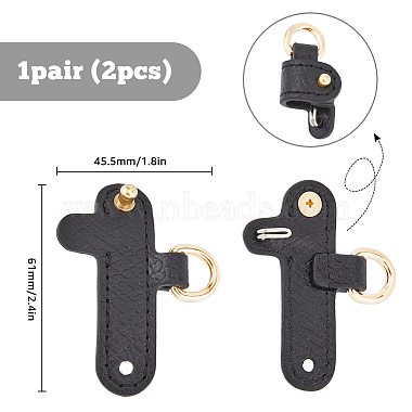 Conector de anillo en D de bolso en buen estado de imitación de cuero de microfibra(PURS-WH0005-35KCG-02)-2