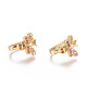 Golden Plated Brass Micro Pave Cubic Zirconia Cuff Earrings(EJEW-L244-19G)-1