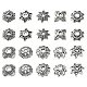 200pcs 10 styles de capuchons de perles en alliage de style tibétain(TIBE-CJ0001-22)-1