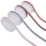 4 Rolls 4 Styles  Sport Ball Theme Polyester Printed Grosgrain Ribbon, for Clothes Sewing, Mixed Shapes, 3/8 inch(10mm), about 10.00 Yards(9.14m)/roll, 1roll/style(OCOR-CP0001-21)
