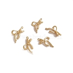 Alloy Connector Charms, Bowknot Link, Golden, 15~16.5x8~10mm(FIND-SZC0007-17)