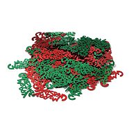 Plastic Table Scatter Confetti, for Christmas Party Decorations, Word Merry Christmas, Green & Red, 16.4x42x0.3mm, about 150pcs/bag(DIY-I042-B09)