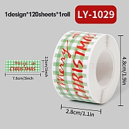 120 Christmas Theme Roll Stickers, Self-Adhesive Paper Gift Tag Stickers, for Party, Decorative Presents, Merry Christmas, Colorful, 76x25x0.1mm(DIY-M070-06I)