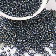 MIYUKI Round Rocailles Beads, Japanese Seed Beads, (RR2426) Silverlined Montana, 8/0, 3mm, Hole: 1mm, about 422~455pcs/bottle, 10g/bottle(SEED-JP0009-RR2426)