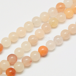 Natural Pink Aventurine Beads Strands, Round, PeachPuff, 8mm, Hole: 1mm(G-G509-8mm-01)