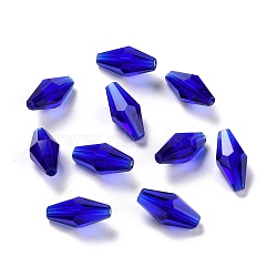 Transparent K9 Glass Beads, Faceted, Bicone, Medium Blue, 16x8mm, Hole: 1mm(GLAA-G078-C-09)