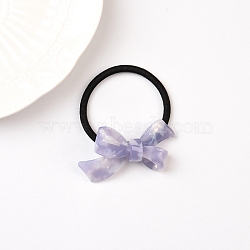 Bowknot Cellulose Acetate(Resin) Hair Ties, Elastic Hair Ties, Ponytail Holder for Women Girls, Medium Purple, 30x55mm(PW-WG28579-06)