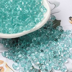 Transparent Acrylic Beads, Top Drilled, Round, Turquoise, 5.5x5x4mm, Hole: 1.2mm, about 833pcs/50g(X-MACR-K359-02A)