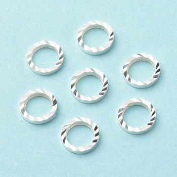 Brass Linking Rings, Long-Lasting Plated, Cadmium Free & Lead Free, Round Ring, 925 Sterling Silver Plated, 6x1mm, Inner Diameter: 4mm