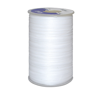 Waxed Polyester Cord, 6-Ply, White, 0.55mm, about 38.27 yards(35m)/roll
