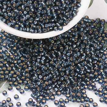 MIYUKI Round Rocailles Beads, Japanese Seed Beads, (RR2426) Silverlined Montana, 8/0, 3mm, Hole: 1mm, about 422~455pcs/bottle, 10g/bottle