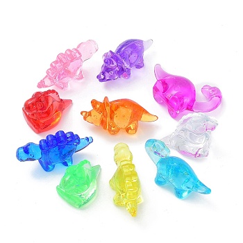 Transparent Plastic Cabochons, Dinosaur Shape, Mixed Color, 26~35x18~22x35~48mm