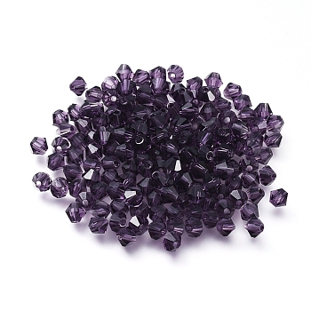 Imitation Austrian Crystal Beads, Grade AAA, Faceted, Bicone, DarkSlate Blue, 4x4mm, Hole: 0.7~0.9mm