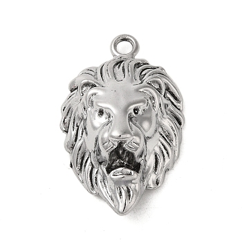 Tibetan Style Alloy Pendant, Lion, Antique Silver, 44x27.5x16.5mm, Hole: 3mm