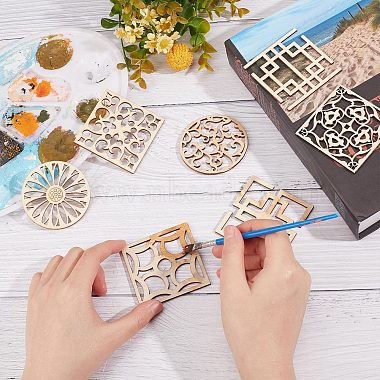 14Pcs 7 Style Laser Cut Wooden Wall Sculpture(WOOD-GF0001-76)-6