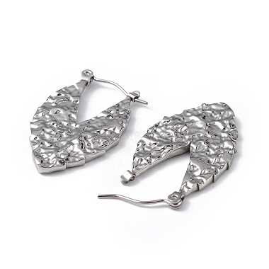 Boucles d'oreilles créoles en acier inoxydable anti-ternissement 304 en forme de larme pour femmes(EJEW-I284-15P)-2