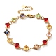 Colorful Glass Link Chain Bracelets(BJEW-B075-07)-1