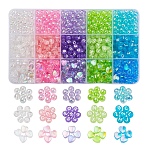 800Pcs 3 Style 5 Colors Transparent Acrylic Beads, Round & Heart & Flat Round with Mixed Letter, Mixed Color, 6~8mm, Hole: 1.5mm, about 60pcs/color(TACR-YW0001-45)