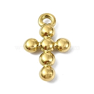 Ion Plating(IP) 304 Stainless Steel Pendants, Real 18K Gold Plated, Cross, 19.5x12x3mm, Hole: 1.8mm(STAS-B058-21G-03)
