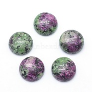 Natural Ruby in Zoisite Cabochons, Half Round, 4x2~4mm(G-P393-R34-4MM)