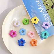 Opaque Acrylic Bead, Flower, Mixed Color, 18.3x19.2x6.9mm, Hole: 3.5mm(X1-OACR-H028-B10)