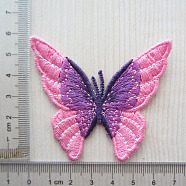 Butterfly Shape Computerized Embroidery Cloth Iron on/Sew on Patches, Costume Accessories, Pearl Pink, 60x70mm(WG11256-01)