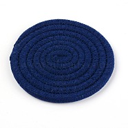 Cotton Thread Weave Hot Pot Holders, Hot Pads, Coasters, For Cooking and Baking, Flat Round, Prussian Blue, 121x128x8.5mm(DIY-SZC0005-01D)