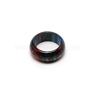 Plain Dome Acrylic Finger Rings for Women, Black, US Size 5 1/4(15.9mm)(RJEW-SZC0001-01B)