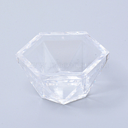 Acrylic Display Frame, for Crystal Ball Diaplay, Polygon, Clear, 4x4.6x2.3cm, Inner Diameter: 3.25x3.75cm(ODIS-WH0020-02A)