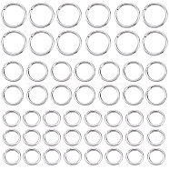 1200Pcs 3 Styles 304 Stainless Steel Open Jump Rings, Stainless Steel Color, 18 Gauge, 7~10x1mm, Inner Diameter: 4.8~8mm, 400pcs/style(STAS-SP0001-67)