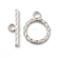 304 Stainless Steel Toggle Clasps, Round Ring, Stainless Steel Color, Ring: 18x14x2mm, Hole: 2.8mm, 10.5mm inner diameter, Bar: 19.5x5.5x2mm, hole: 2.8mm(STAS-F290-04P)