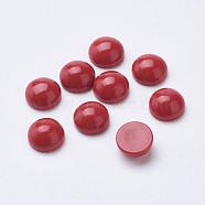 Synthetic Coral Cabochons, Half Round/Dome, 6x3mm(G-F501-03-6mm)