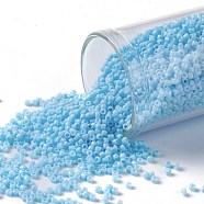 TOHO Round Seed Beads, Japanese Seed Beads, (43) Opaque Blue Turquoise, 15/0, 1.5mm, Hole: 0.7mm, about 15000pcs/50g(SEED-XTR15-0043)