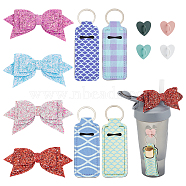 DIY Cup Bottle Accessory Kits, Including Bowknot PU Leather Ornament Accessories, Alloy Cell Phone Heart Holder Stand, Polyester Pendant Keychains, Mixed Color, 12Pcs/box(DIY-BC0012-39)