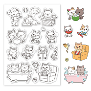 PVC Plastic Stamps, for DIY Scrapbooking, Photo Album Decorative, Cards Making, Stamp Sheets, Cat Pattern, 16x11x0.3cm(DIY-WH0167-56-767)