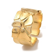 304 Stainless Steel Open Cuff Rings, Polygon, Real 18K Gold Plated, US Size 7 1/4(17.5mm)(RJEW-Z018-05G)