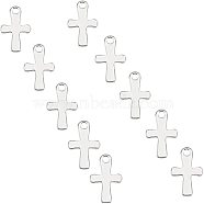 Unicraftale 304 Stainless Steel Charms, Cross, Stainless Steel Color, 12x7x1mm, Hole: 1mm, 150pcs/box(STAS-UN0004-26P)