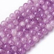 Spray Painted Glass Beads Strands, Round, Medium Orchid, 8~8.5mm, Hole: 1.5mm, about 100pcs/strand, 31.1 inch(79cm)(X-GLAA-A038-C-53)