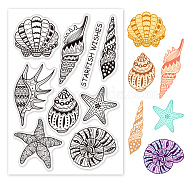 PVC Plastic Stamps, for DIY Scrapbooking, Photo Album Decorative, Cards Making, Stamp Sheets, Starfish Pattern, 16x11x0.3cm(DIY-WH0167-56-682)